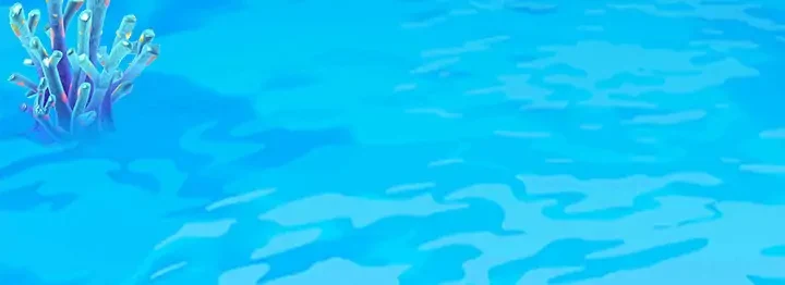 Hamparan air laut dangkal berwarna biru toska